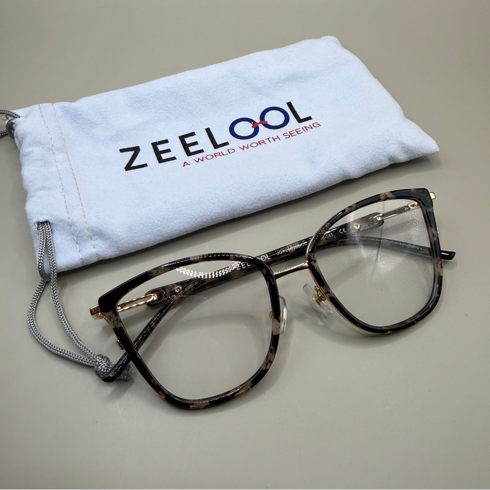 ZEELool Tortoise Cat-Eye glasses frame, no Prescription